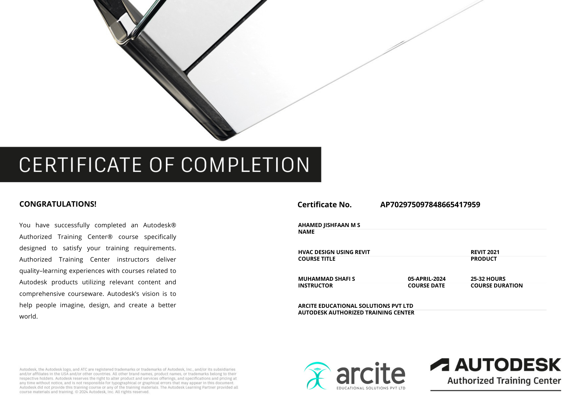 Revit Autodesk Certificate